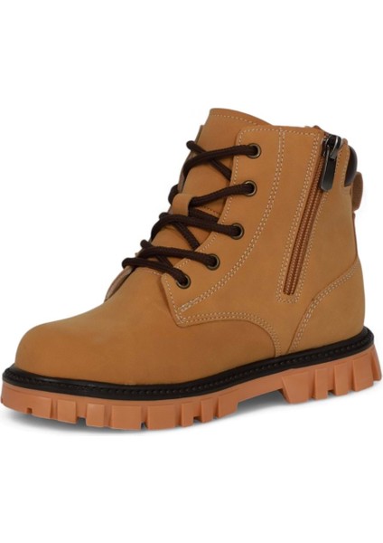 2075 Anatomik Tabanlı Fermuarlı Unisex Çocuk Spor Bot - NKT02075-SARI-34