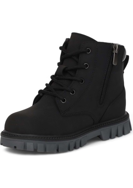 2075 Anatomik Tabanlı Fermuarlı Unisex Çocuk Spor Bot - NKT02075-SIYAH-32