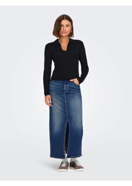 Onlayoe Hw Front Slit Kadın Denim Etek