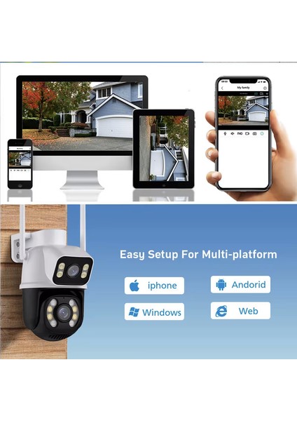 Çift Full Hd Hareketli Çift Yönlü Sesli Kablosuz Ip Wifi Dış Mekan Güvenlik Kamerası