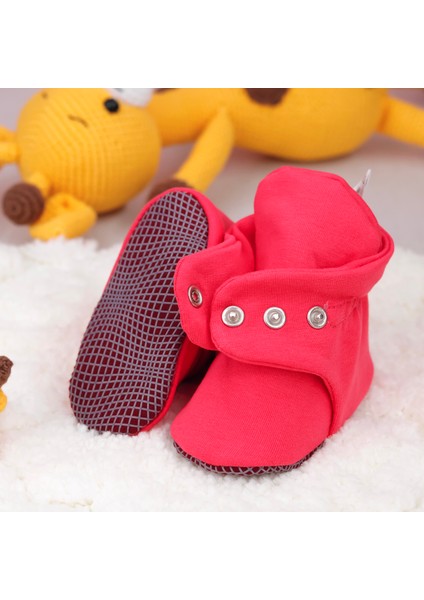 Organik Pamuk Bebek Pandufu, Kaydırmaz Taban, Yenidoğan Patiği, Ev Kreş Ayakkabısı, Nar Çiçeği fiyatları