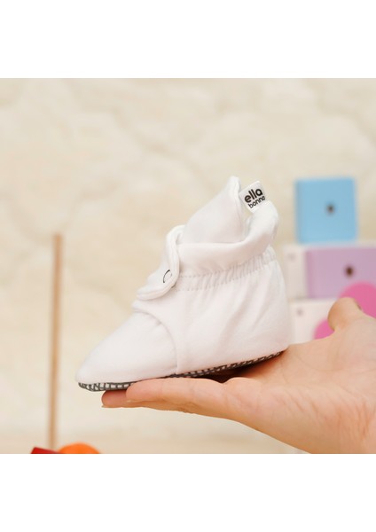 Organik Pamuk Bebek Pandufu, Kaydırmaz Taban, Yenidoğan Patiği, Ev Kreş Ayakkabısı, Beyaz fırsatları