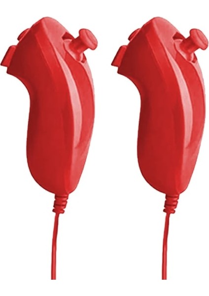 Kırmızı-2 Adet-Sol Sağ El Nunchuck Wii El Kavisli Oyun Kolu Denetleyicisi Nintendo Wii Oyun Denetleyicisi Nunchuck Wii Gamepad Için (Yurt Dışından)