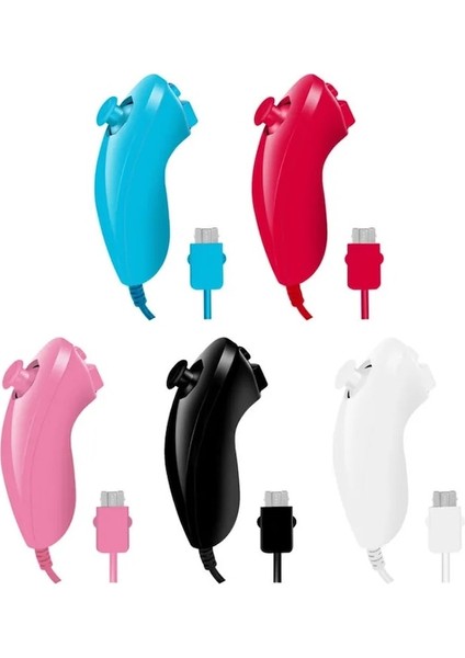 Kırmızı-2 Adet-Sol Sağ El Nunchuck Wii El Kavisli Oyun Kolu Denetleyicisi Nintendo Wii Oyun Denetleyicisi Nunchuck Wii Gamepad Için (Yurt Dışından)