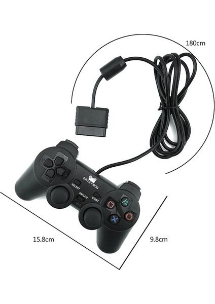 Kırmızı Kablosuz-Siyah Kablolu Denetleyici Oyunları Kablo Uzunluğu 180 cm Sony Ps2 Playstaion Için Kablolu Gamedpas Joystick Satış Yüksek Kalite (Yurt Dışından)