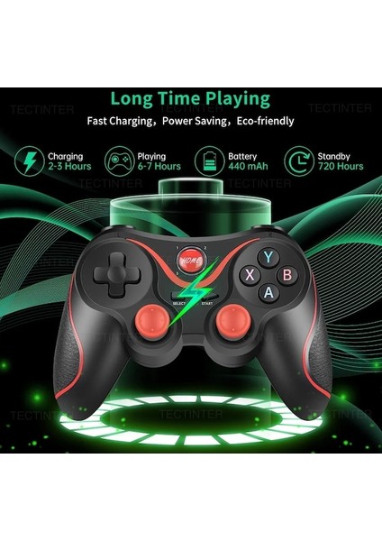 Standlı T3 Plus- Terios T3+ Kablosuz Joystick Gamepad Oyun Denetleyicisi Cep Telefonu + Tablet Tv Için Bluetooth Bt3.0 Joystick Kutu Tutucu (Yurt Dışından)