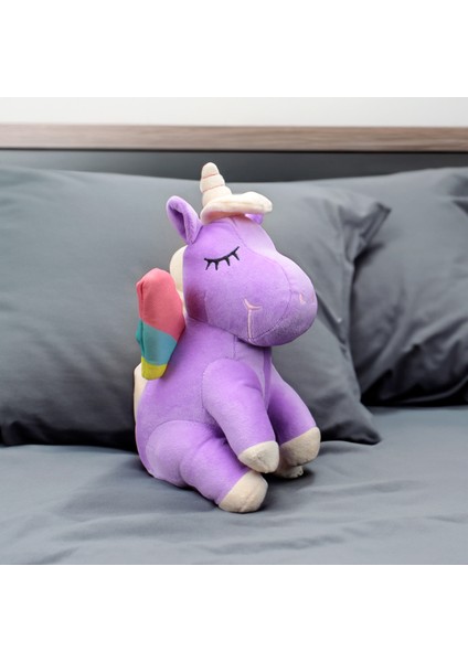 Oturan Unicorn Peluş 35CM Lila