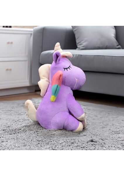 Oturan Unicorn Peluş 35CM Lila