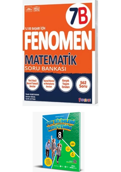 Fenomen Yayınları 2025 Fenomen Matematik 7B Soru Bankası + Fen Bilimleri Serüvenim 8