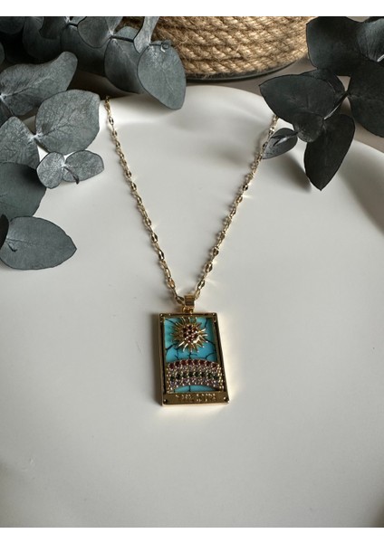 Çelik Güneş Tarot Kolye - Başarı ve Mutluluk