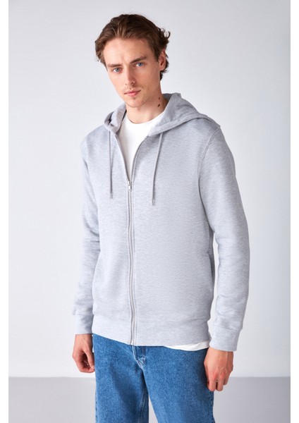 Gerry Erkek Fermuarlı Yan Cepli Kapüşonlu Kordonlu Grimelanj Sweatshirt fiyatları