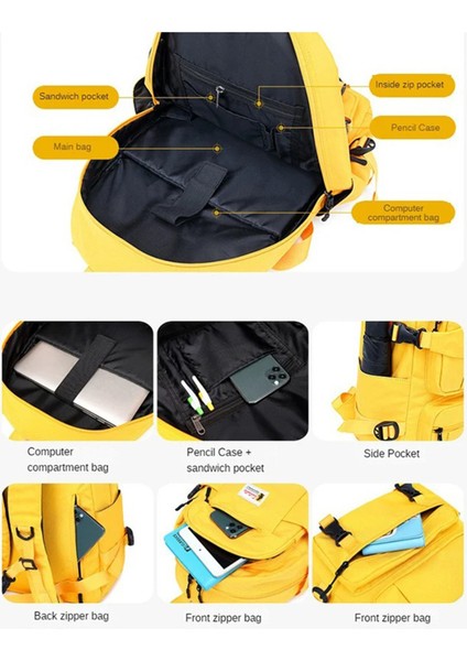 Laptop Bölmeli, USB Şarj Kablolu, Su Geçirmez Lise ve Günlük Kaliteli Sırt Çantası Lacivert SRT5018 fiyatları