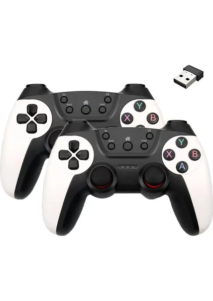 Yellow-2.4g Kablosuz Çiftler Gamepad Windows Pc/android Tv Için Iki Oyunculu Oyun Denetleyicisi Oyun Kutusu/pc/android Tv Kutusu Joystick (Yurt Dışından)
