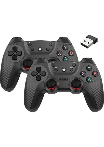 Yellow-2.4g Kablosuz Çiftler Gamepad Windows Pc/android Tv Için Iki Oyunculu Oyun Denetleyicisi Oyun Kutusu/pc/android Tv Kutusu Joystick (Yurt Dışından)