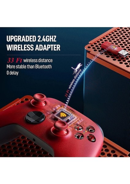 Pc/xbox One Serisi X/s Için Alıcılı Turbo Oyun Denetleyicisi Ile Xbox One Altı Eksenli Titreşim Için Blue-2.4g Kablosuz Gamepad (Yurt Dışından)