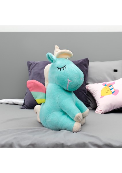 Oturan Unicorn Peluş 35CM Yeşil