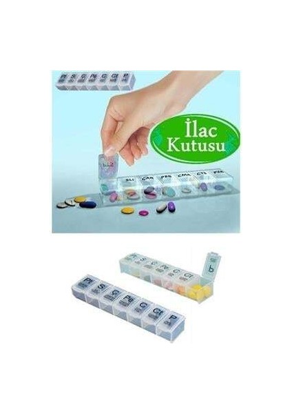 Haftalık Günlük Ilaç Saklama Kutusu 7 Günlük Ilaç Saklama Kabı