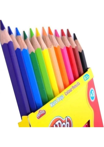 Playdoh Kuru Boya Kalemi 12 Renk Tam Boy fiyatları