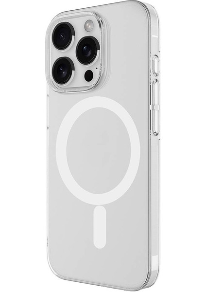 Apple iPhone 16 Pro Max Kılıf Zore Magsafe Şarj Özellikli Şeffaf Tek Kamera Çerçeveli Porto Kapak