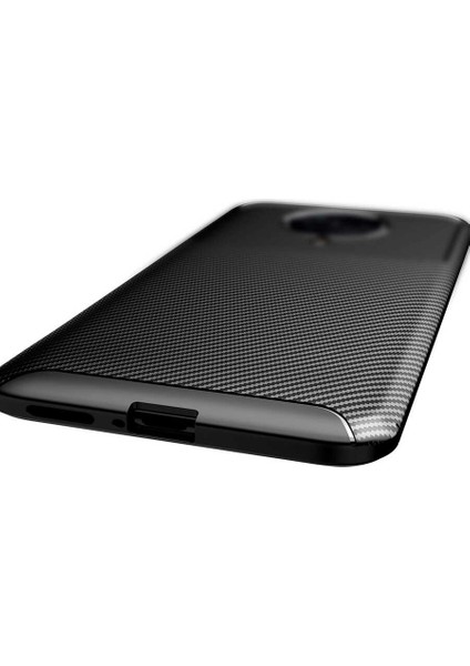 Xiaomi Redmi K30 Pro Kılıf Darbe Emici Uzun Ömürlü Dayanıklı Parmak Izi Yapmaz Karbon Tasarım Negro Silikon Kılıf