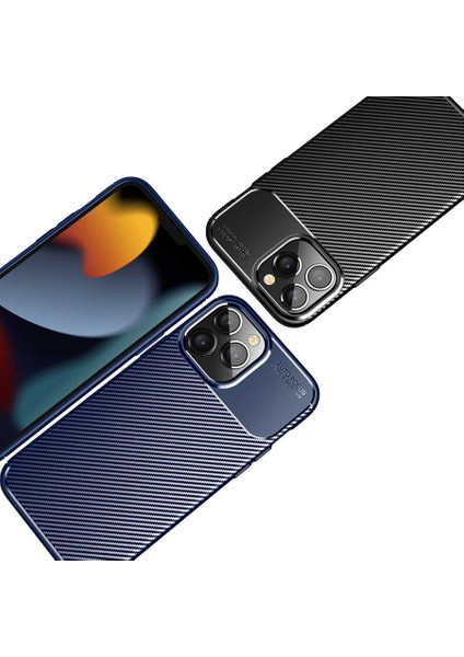 Apple iPhone 14 Pro Max Kılıf Darbe Emici Uzun Ömürlü Dayanıklı Parmak Izi Yapmaz Karbon Tasarım Negro Silikon Kılıf