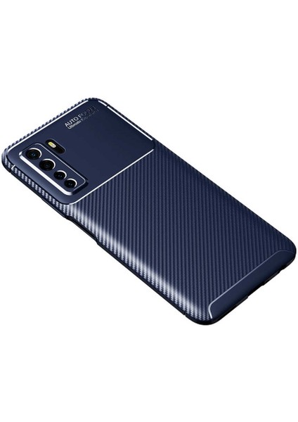 Huawei P40 Lite 5g Kılıf Darbe Emici Uzun Ömürlü Dayanıklı Parmak Izi Yapmaz Karbon Tasarım Negro Silikon Kılıf