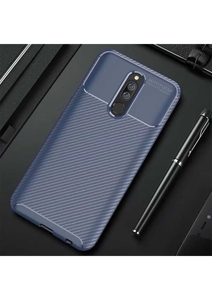 Xiaomi Redmi 8 Kılıf Darbe Emici Uzun Ömürlü Dayanıklı Parmak Izi Yapmaz Karbon Tasarım Negro Silikon Kılıf