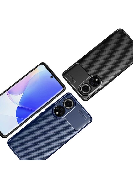 Huawei Nova 9 Kılıf Darbe Emici Uzun Ömürlü Dayanıklı Parmak Izi Yapmaz Karbon Tasarım Negro Silikon Kılıf