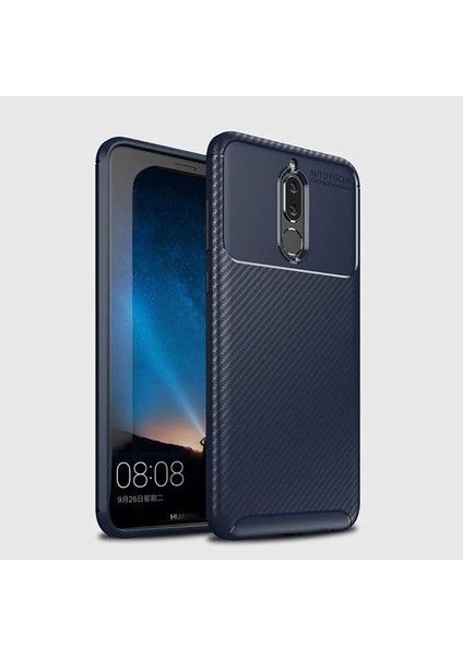 Huawei Mate 10 Lite Kılıf Darbe Emici Uzun Ömürlü Dayanıklı Parmak Izi Yapmaz Karbon Tasarım Negro Silikon Kılıf