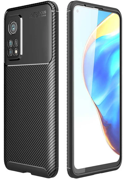 Xiaomi Mi 10T Pro 5g Kılıf Darbe Emici Uzun Ömürlü Dayanıklı Parmak Izi Yapmaz Karbon Tasarım Negro Silikon Kılıf