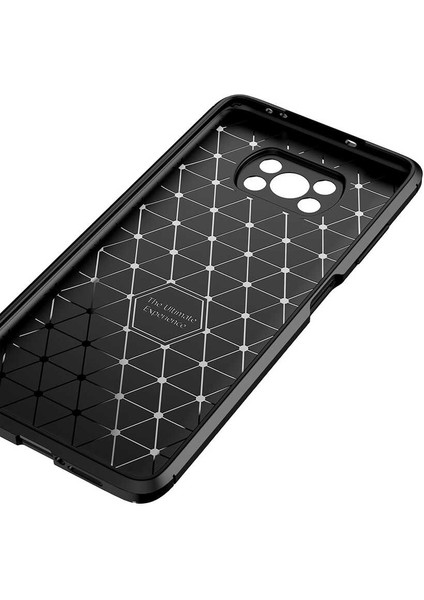 Xiaomi Poco X3 Kılıf Darbe Emici Uzun Ömürlü Dayanıklı Parmak Izi Yapmaz Karbon Tasarım Negro Silikon Kılıf