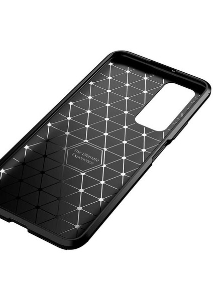 Huawei P Smart 2021 Kılıf Darbe Emici Uzun Ömürlü Dayanıklı Parmak Izi Yapmaz Karbon Tasarım Negro Silikon Kılıf