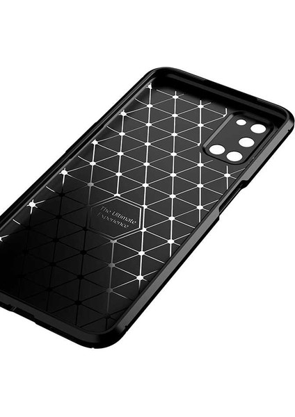 Oppo A92 Kılıf Darbe Emici Uzun Ömürlü Dayanıklı Parmak Izi Yapmaz Karbon Tasarım Negro Silikon Kılıf