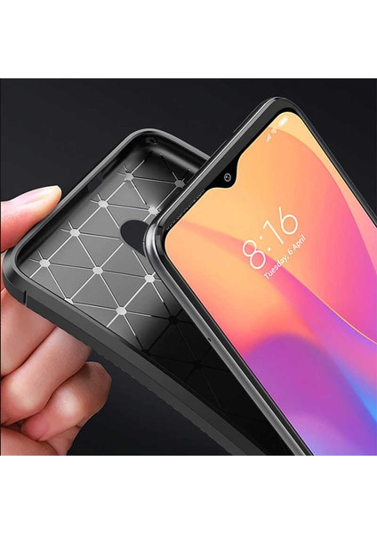 Xiaomi Redmi 8A Kılıf Darbe Emici Uzun Ömürlü Dayanıklı Parmak Izi Yapmaz Karbon Tasarım Negro Silikon Kılıf