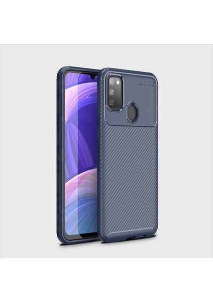 Samsung Galaxy M30S Kılıf Darbe Emici Uzun Ömürlü Dayanıklı Parmak Izi Yapmaz Karbon Tasarım Negro Silikon Kılıf