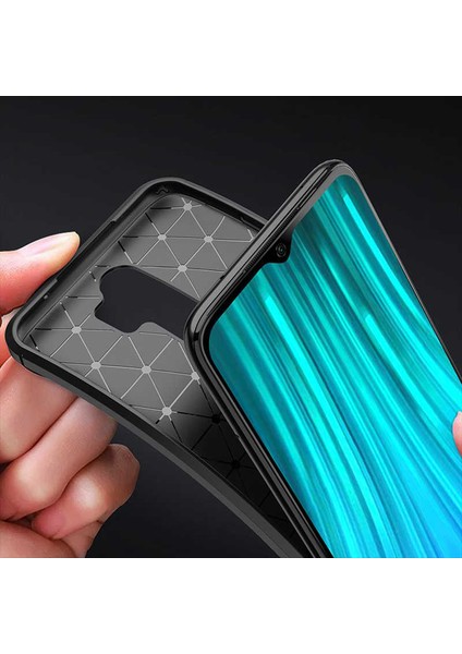 Xiaomi Redmi Note 8 Pro Kılıf Darbe Emici Uzun Ömürlü Dayanıklı Parmak Izi Yapmaz Karbon Tasarım Negro Silikon Kılıf