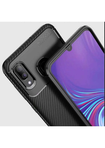 Samsung Galaxy A10S Kılıf Darbe Emici Uzun Ömürlü Dayanıklı Parmak Izi Yapmaz Karbon Tasarım Negro Silikon Kılıf