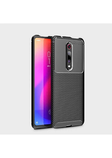 Xiaomi Mi 9t Kılıf Darbe Emici Uzun Ömürlü Dayanıklı Parmak Izi Yapmaz Karbon Tasarım Negro Silikon Kılıf