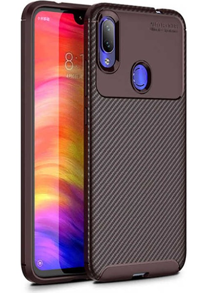 Xiaomi Redmi Note 7 Kılıf Darbe Emici Uzun Ömürlü Dayanıklı Parmak Izi Yapmaz Karbon Tasarım Negro Silikon Kılıf