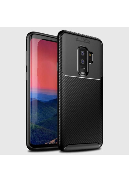 Samsung Galaxy S9 Plus Kılıf Darbe Emici Uzun Ömürlü Dayanıklı Parmak Izi Yapmaz Karbon Tasarım Negro Silikon Kılıf