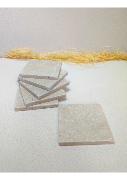 Bardak Altlığı Light Traverten 1X10X10 6' Lı