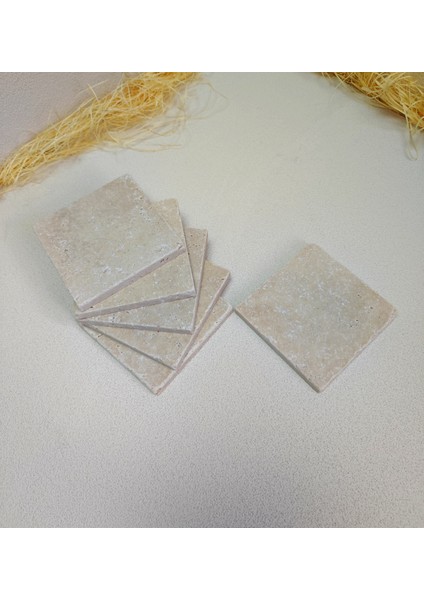 Bardak Altlığı Light Traverten 1X10X10 6' Lı