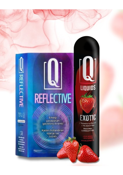 Çilek Aromalı Jel 125 ml + Tırtıklı Prezervatif Seti
