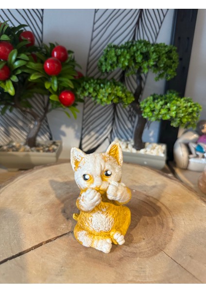 Dekoratif Mini Kedi Biblo Polyester