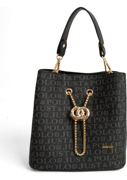 Monogram Baskılı 3 Bölmeli Kadın El & Omuz Çantası ve Cüzdan Kombini 24X23CM MDS20641002 modelleri