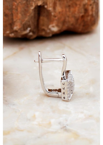 Zirkon Taşlı Rodyumlu Parlak Gümüş J Küpe 6959 fiyatları