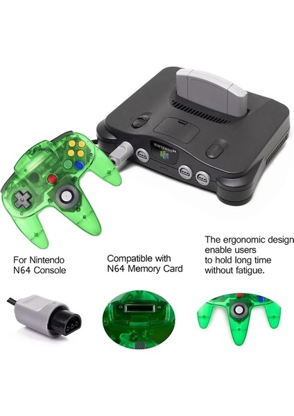 Gri-Lots2/set N64 Denetleyici, Ultra 64 Video Oyun Konsolu Için Klasik Kablolu N64 64-Bit Gamepad Joystick (Yurt Dışından)