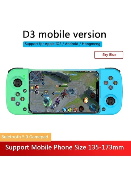 Sky Blue-Cep Telefonu Gamepad Kablosuz Gerilebilir Oyun Denetleyicisi Tip-C Oyun Denetleyicisi Ps4 Anahtarı Pc Için Taşınabilir Joystick Gamepad (Yurt Dışından)
