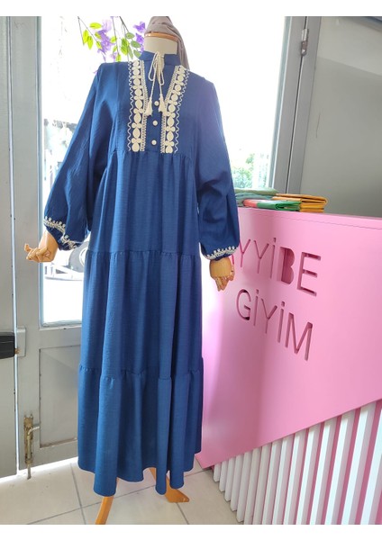 Keten Kumaş Çan Kesim Otantik Elbise modelleri