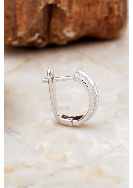 Rodyumlu Taşlı Parlak Gümüş J Küpe 6962 fiyatları